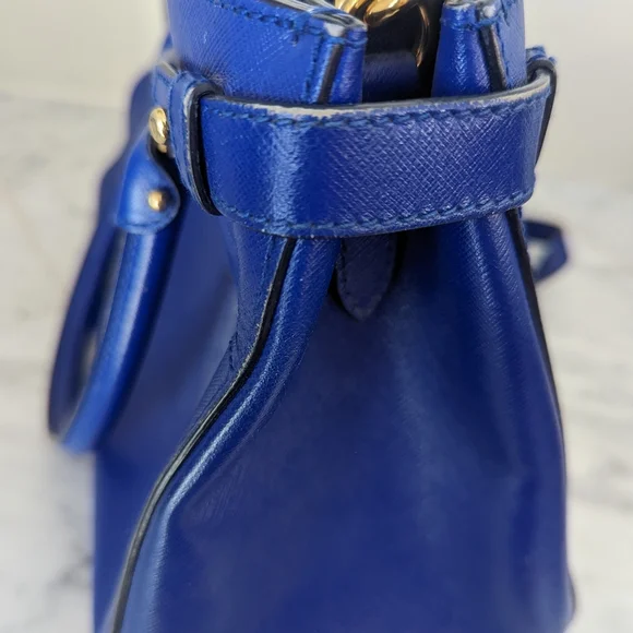 Authentic Salvatore Ferragamo top handle bag in cobalt baltik blue - Picture 5 of 14